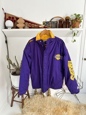 Vintage 80s Los Angeles Lakers Starter Canvas Jacket XL